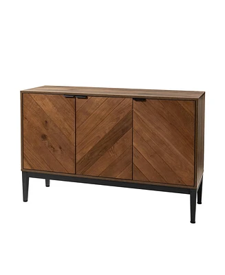 Baez Modern Storage Cabinet with Herringbone Patterns