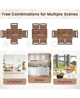 5 Piece Dining Table Set Industrial Style Kitchen Table & Chairs for 4