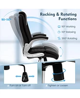 Pu Leather Office Chair Height Adjustable Executive Chair with Adjustable Headrest