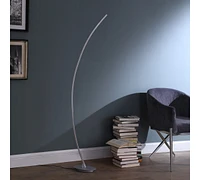 Streamdale Furniture 62.25-Inch Bradie Brushed Nickel Led Arc Tube Floor Lamp