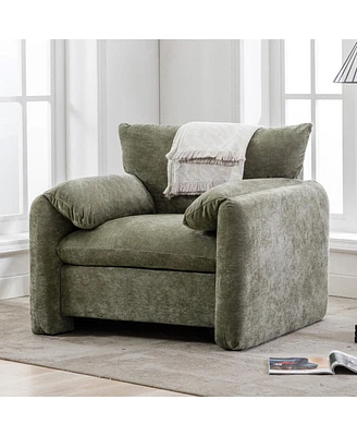 Modern Style Chenille Oversized Armchair Accent Chair Single Sofa Lounge Chair