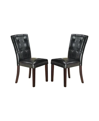 Leather Upholstered Dining Chair, Black(Set Of 2)