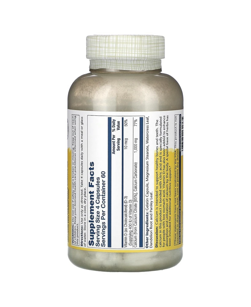 Solaray Calcium Citrate with Vitamin D-3 1 000 mg