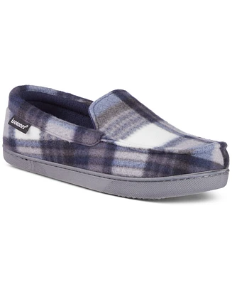 Isotoner Men's Plaid Fleece Cameron Moccasin Slippers