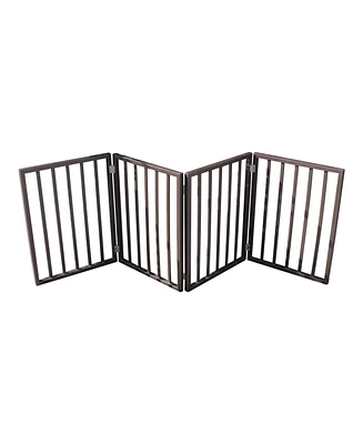 Pet Gate – Dog Gate for Doorways, Stairs or House – Freestanding, Folding, black, Arc Wooden