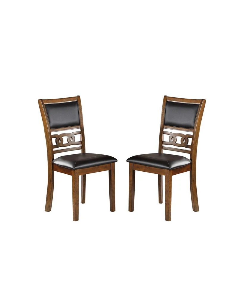 Set Of 2 Upholstered Dining Chair In Walnut Finish