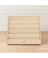 ECR4Kids Double-Sided Mobile Book Display with Storage, Natural, 1