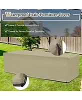 8PCS Patio Rattan Furniture Set Space-Saving Storage Cushion