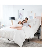 Clara Clark Adjustable Head & Foot Zero Gravity Massage Bed Base - with Wireless Remote, Usb Ports, Led Light