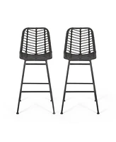 Exclusive Wicker Barstools for Chic Outdoor Ambiance (Set of 2)