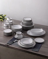 Austin Platinum 50-Piece Dinnerware Set, Service for 8