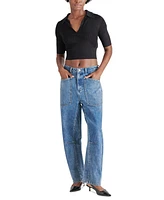 Steve Madden Women's Charlise Cropped Polo Sweater