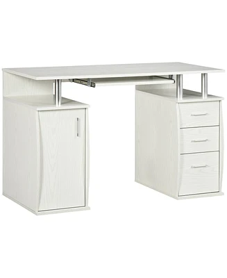 Homcom 47" Home Office Computer Desk w/ Storage Shelves, Keyboard Tray,