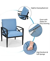 Vebreda 4 Pieces Patio Furniture Set Aluminum Frame Cushioned Sofa