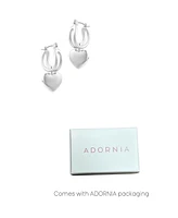 Adornia Silver Heart Huggie Earrings