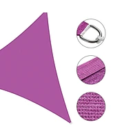 22 Ft 97% Uv Block Triangle Sun Shade Sail Hdpe Canopy Cover Net Lawn 2 Pack