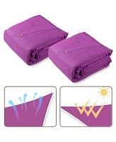 22 Ft 97% Uv Block Triangle Sun Shade Sail Hdpe Canopy Cover Net Lawn 2 Pack