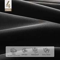 Yescom 9FT Wooden Patio Umbrella UV30+ for Beach Pool Wedding Party Table Market Garden Yard Hotel Deck Cafe Black
