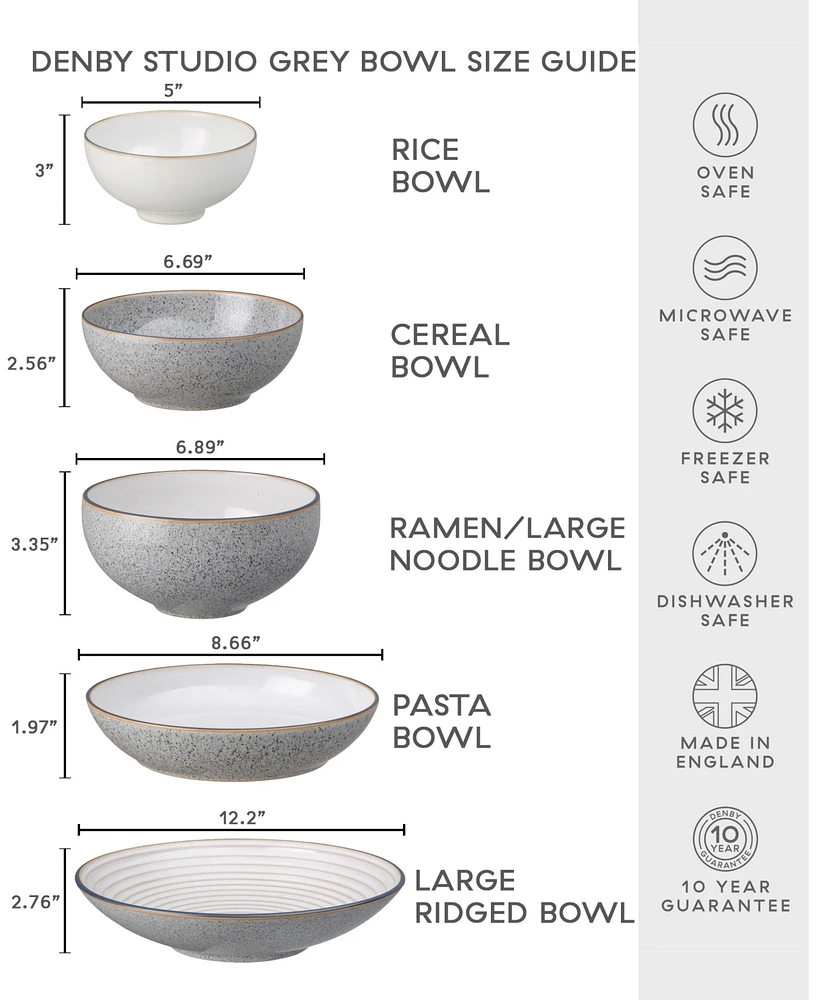 Denby Studio Grey Large Ridged Bowl