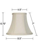 Set of 2 Bell Lamp Shades Cream Medium 4.5" Top x 8.5" Bottom x 7" High Spider with Replacement Harp and Finial Fitting - Springcrest