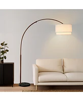 Mason 81" Led Contemporary Arc Floor Lamp with Marble Base, Bulb Included