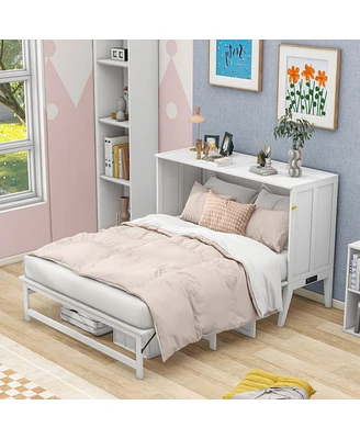 Streamdale Furniture Queen Size Murphy Bed with Built-In Charging Station and a Shelf