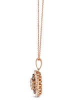 Le Vian Chocolate Diamond & Nude Oval Halo Adjustable 20" Pendant Necklace (1-1/2 ct. t.w.) 14k Rose Gold