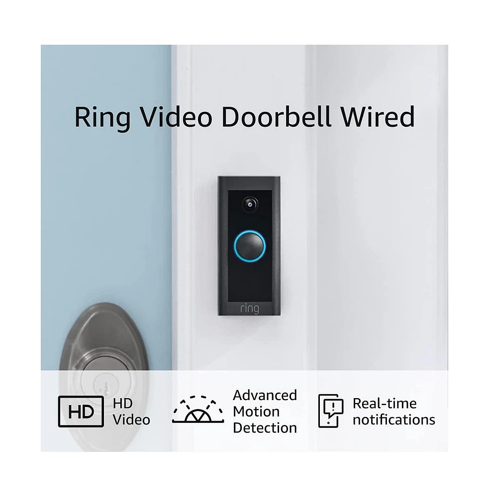 Ring Video Doorbell Wired 1080p Hd motion detection + Chime audio notifications