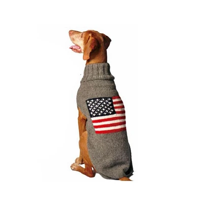Chilly Dog L American Flag Dog Sweater
