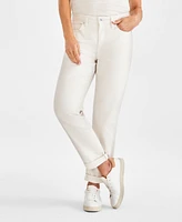 Style & Co Petite Mid-Rise Cuffed Girlfriend Jeans, Exclusively at Macy's