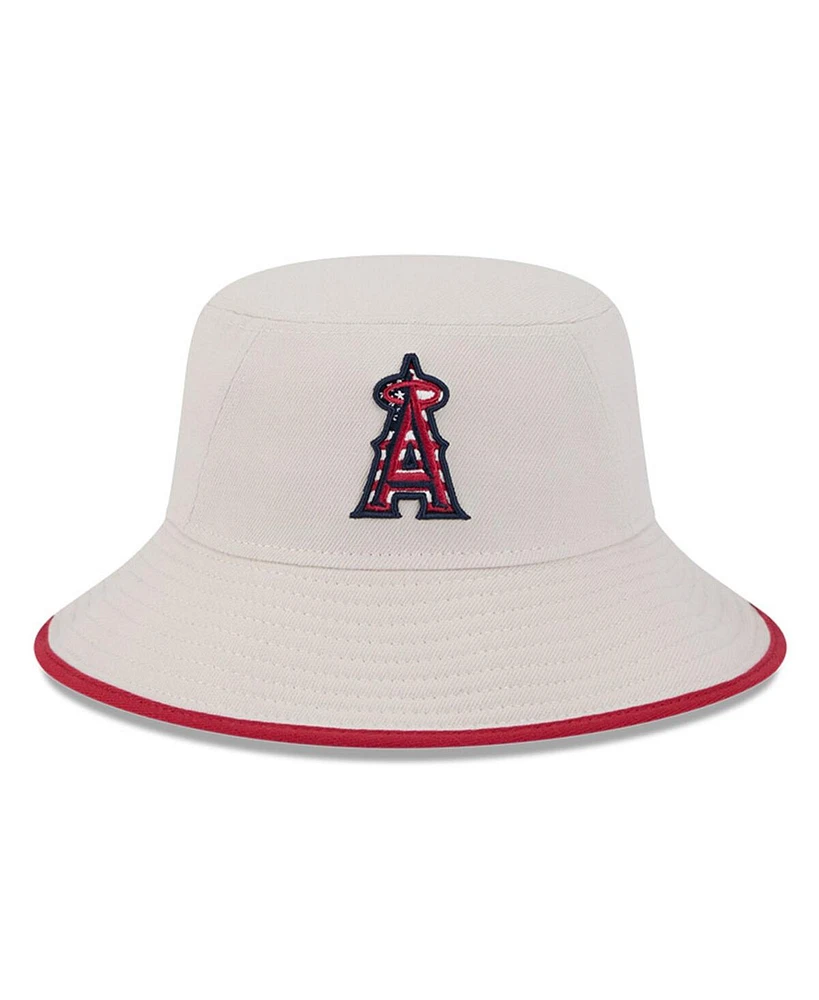 New Era Men's Khaki Los Angeles Angels 2024 Fourth of July Bucket Hat
