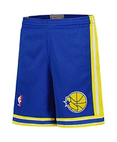 Mitchell & Ness Men's Big Boys and Girls Royal Golden State Warriors Hardwood Classics Swingman Shorts