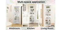 Spacious 3-Tier Corner Cabinet with Antiqued Glass for Versatile Storage