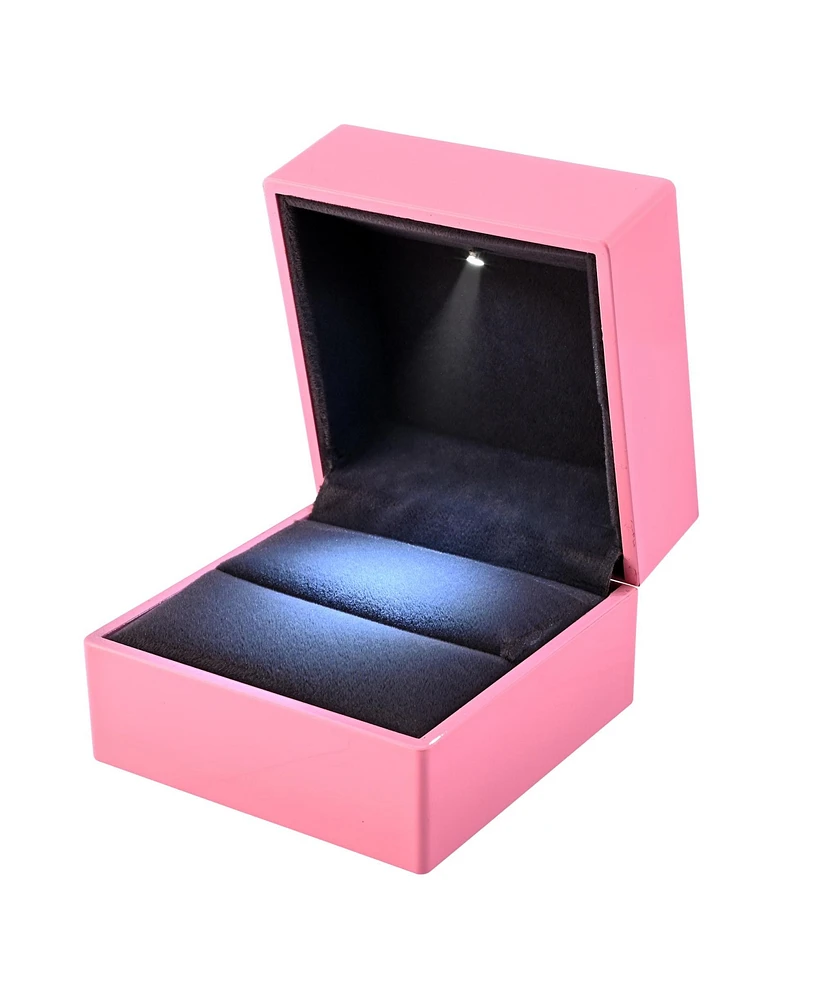 Led Ring Box Jewelry Wedding Engagement Proposal Lighting Ear Ring Storage Case