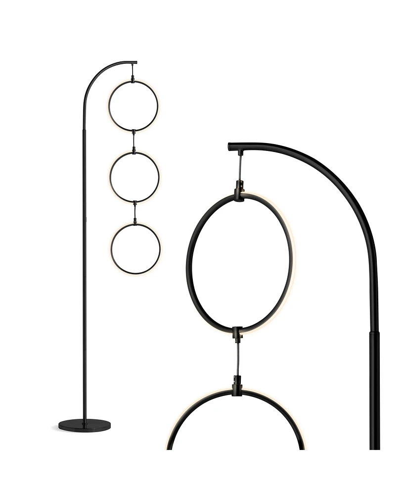 Brightech Nova 74" Dimmable Led Floor Lamp with Hanging Ring Design and Touch Control, Smart Plug Compatible