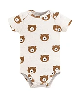 Hudson Baby Boys Unisex Soft Cotton Bodysuit Triple Pack