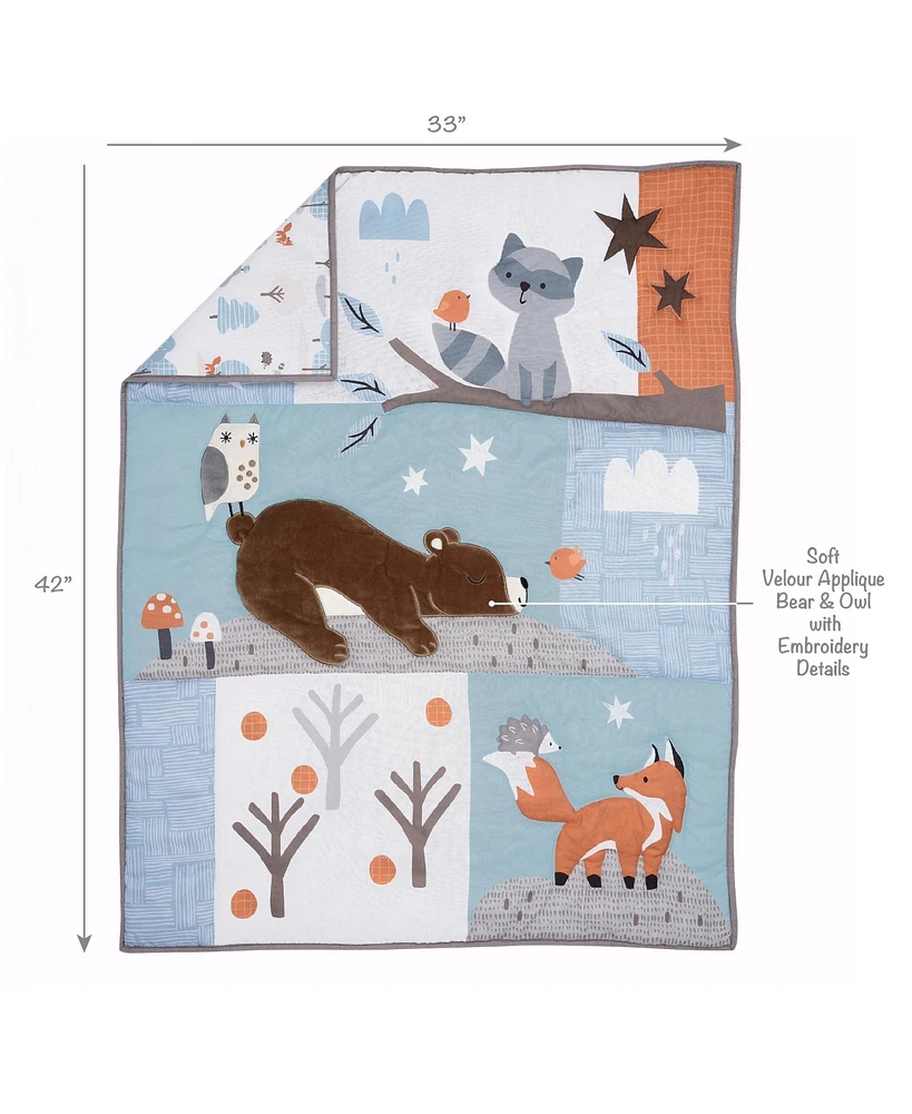 Bedtime Originals Sleepytime Bear Woodland 3-Pc Baby Nursery Crib Bedding Set