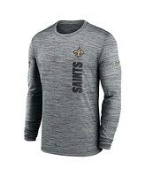 Nike Men's Gray New Orleans Saints 2024 Sideline Velocity Performance Long Sleeve T-Shirt
