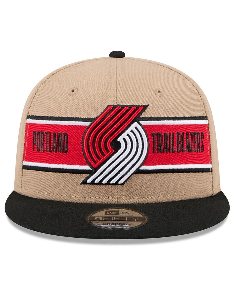 New Era Men's Tan/Black Portland Trail Blazers 2024 Nba Draft 9FIFTY Snapback Hat
