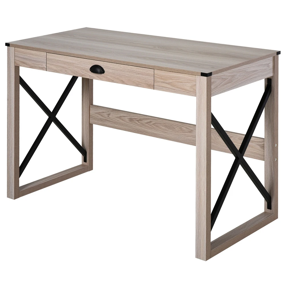 Homcom Wood Writing Gaming Desk Home Studio Series Classic Desk for Living Room
