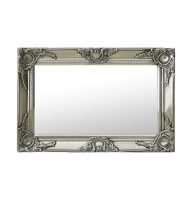 vidaXL Wall Mirror Baroque Style 23.6"x15.7" Silver