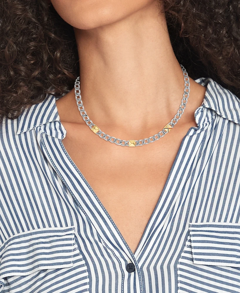 Tommy Hilfiger Two-Tone Stainless Steel Necklace, 16" + 2" extender