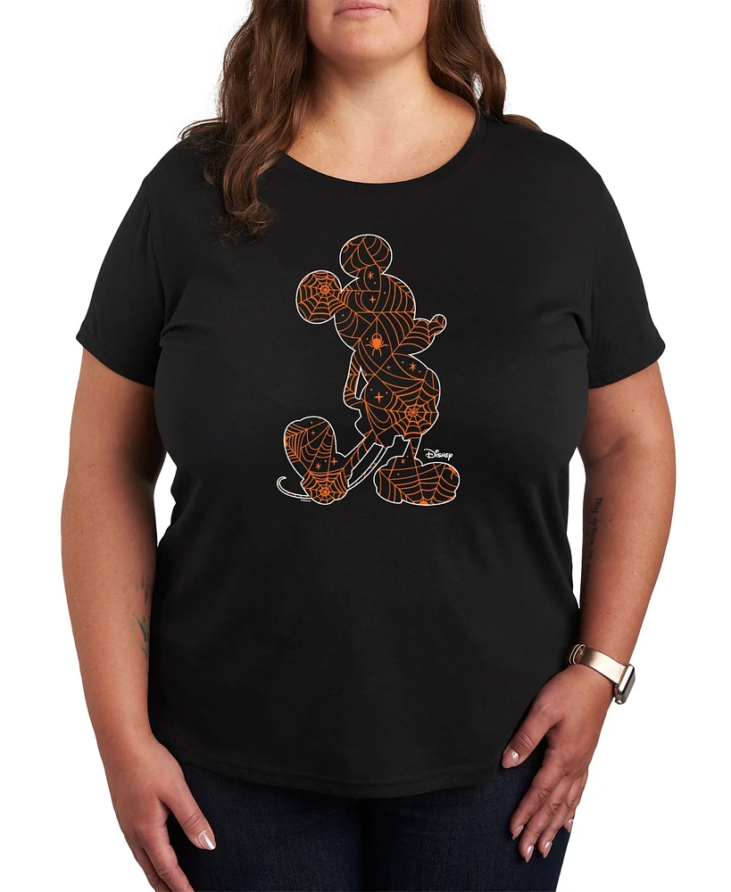 Hybrid Apparel Trendy Mouse Spiderweb Plus Size Graphic T-shirt