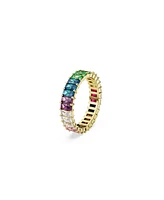 Swarovski Baguette Cut, Multicolored, Gold-Tone Plated Matrix Ring