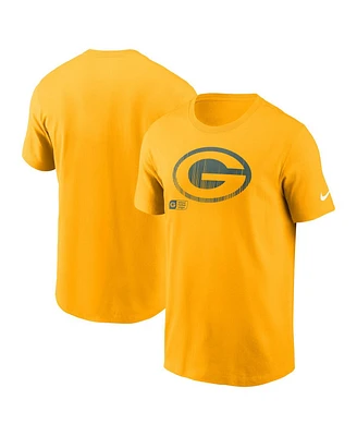 Nike Men's Gold Green Green Bay Packers Faded Essential T-Shirt