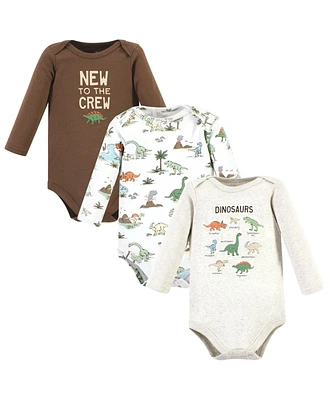 Hudson Baby Boys Unisex Essential Long-Sleeve Cotton Bodysuit Triple Set