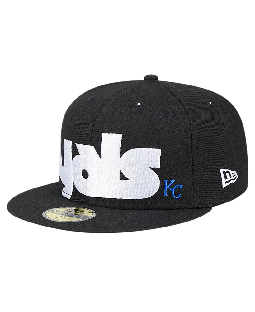 New Era Men's Black Kansas City Royals Checkered Undervisor 59FIFTY Fitted Hat
