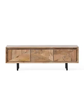 Streamdale Furniture Boho Mango Wood Tv Stand with Storage