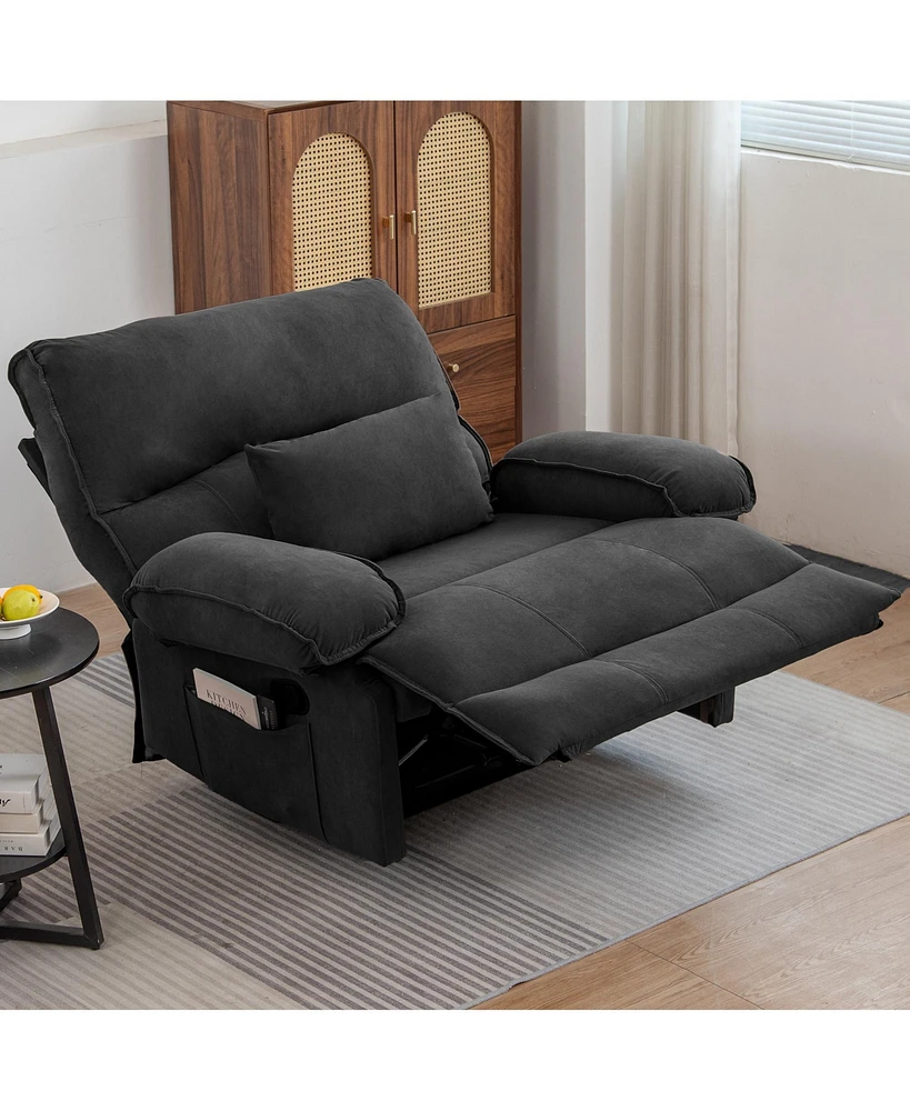 Oversized Push-Back Recliner with Super Soft Fleece