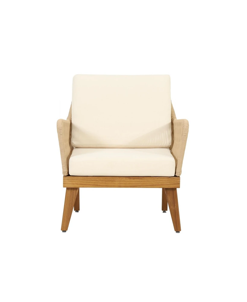 Annisa Acacia Wood Rope Weave Club Chair
